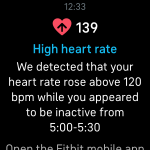 High heart rate notification